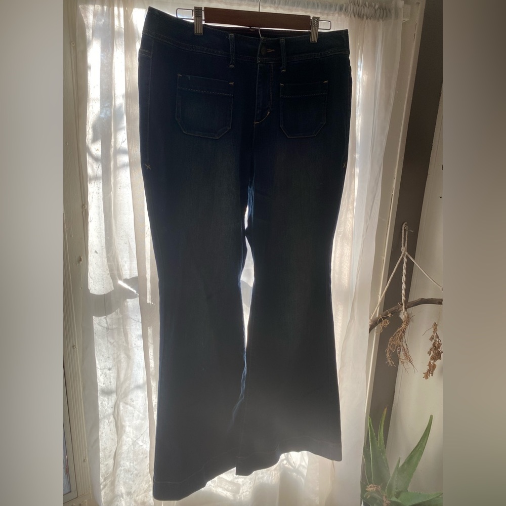 Dark Flare/Bellbottom-style Jeans (Size14, Lane Bryant)